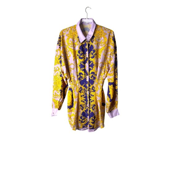 No.1 Los Angeles Women's Art Deco Inspired Button-Down Blouse Size M - Picture 1 of 9